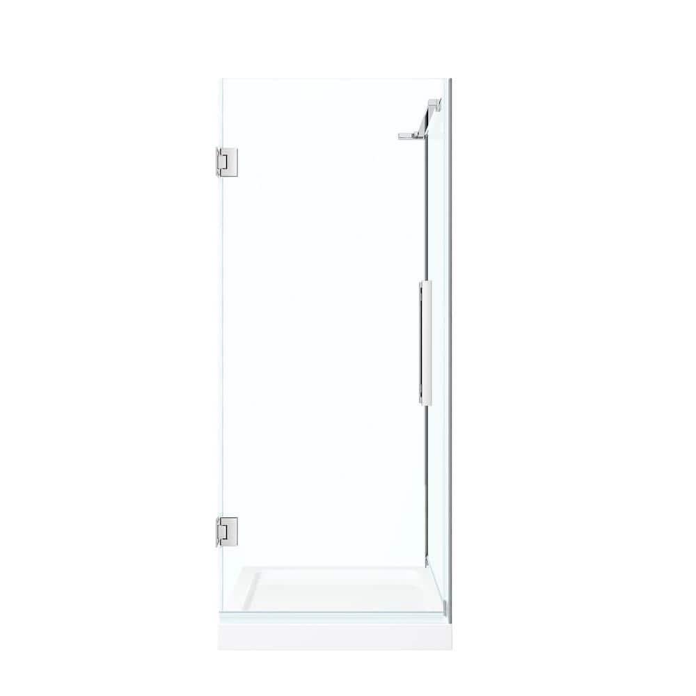 Endless Tampa-Pro 32" W x 72" H Corner Frameless Shower Kit, Door, Panel, Base