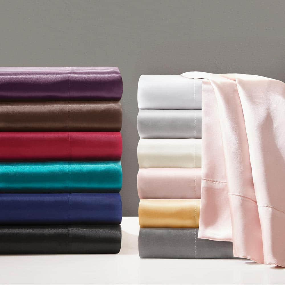 California King Satin Luxury 6pc Sheet Set Blush