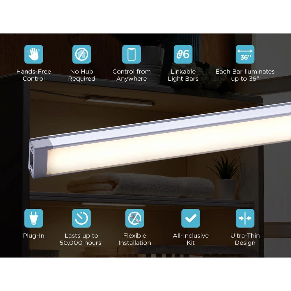 BLACK+DECKER Works with Alexa Smart Under Cabinet Lighting Kit, Adjustable LEDs, (4) 9" Bars - A Certified for Humans Device