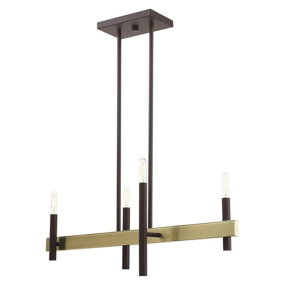 Livex Lighting Denmark 4 - Light Chandelier in  Bronze