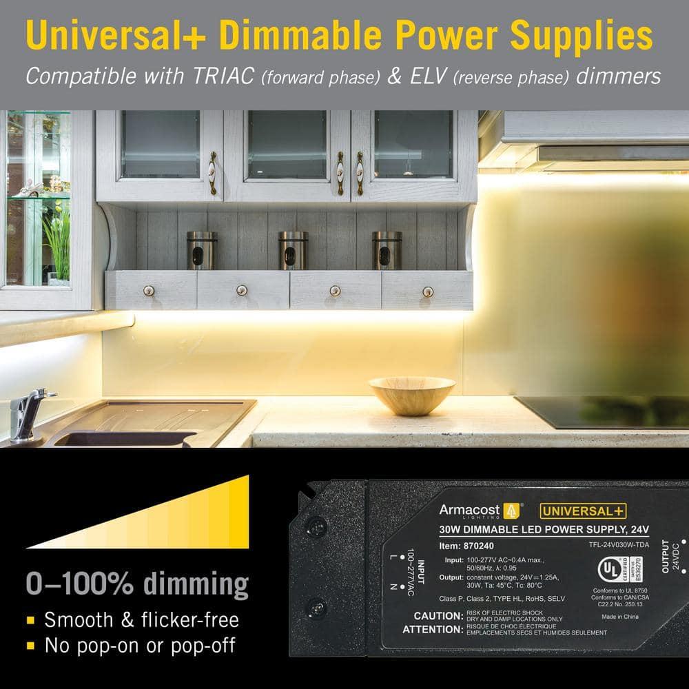 Armacost Lighting Universal+ Dimmable LED Driver 24V DC, Electronic Transformer ELV/MLV/TRIAC 870240