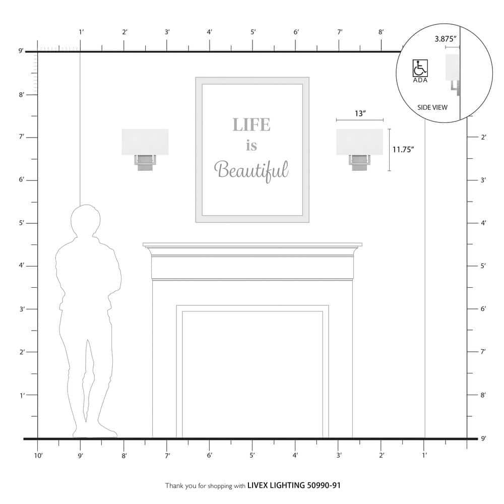 Livex Lighting Pierson 2 - Light Wall Light in  Brushed Nickel