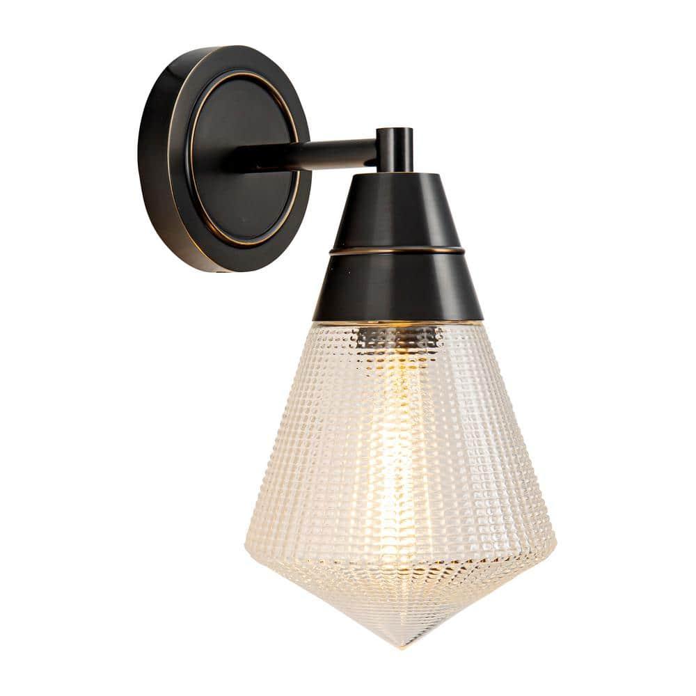Urban Bronze Prismatic Glass Wall Sconce Light