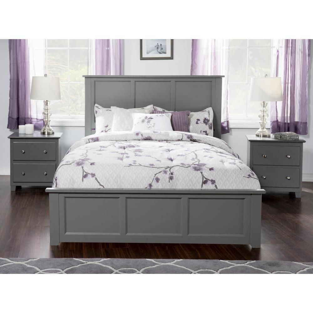 Atlantic Furniture  Madison Queen Traditional Bed with Matching Foot Board - Grey
