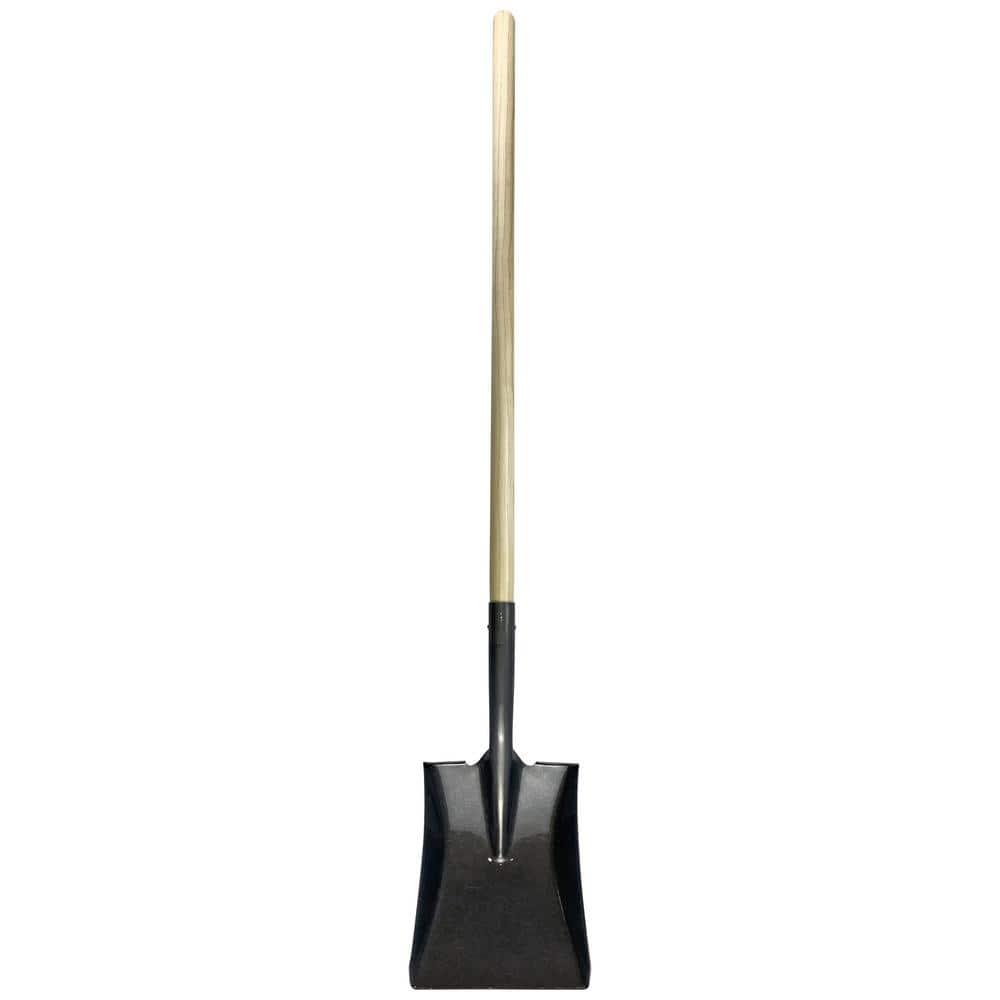 Workforce Tools Square Point Shovel - Sturdy 48” Wooden Handle - Heavy Duty 16 Gauge Steel Head