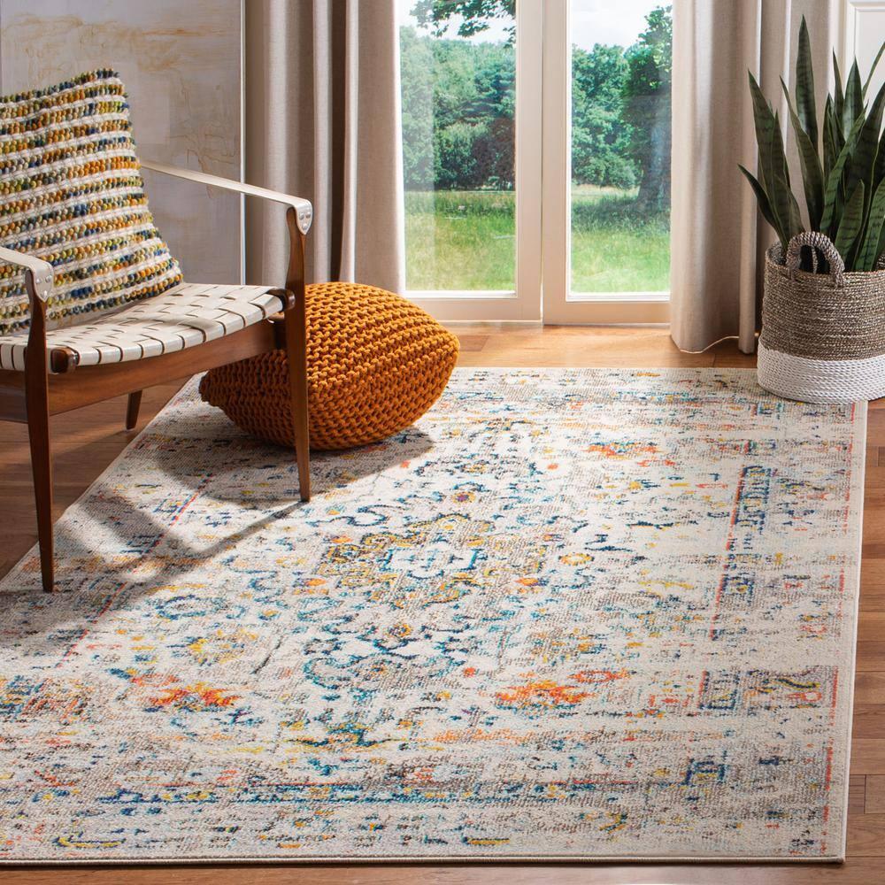 Madison MAD474 Power Loomed Indoor Area Rug - Cream/Blue - 8'x10' - Safavieh