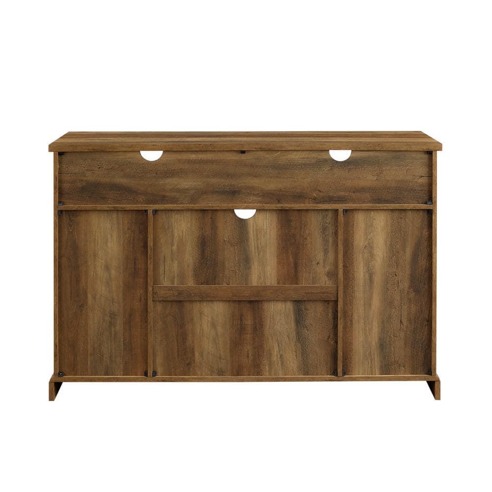 Walker Edison Farmhouse Barn Door TV Stand for TVs up to 58", Reclaimed Barnwood