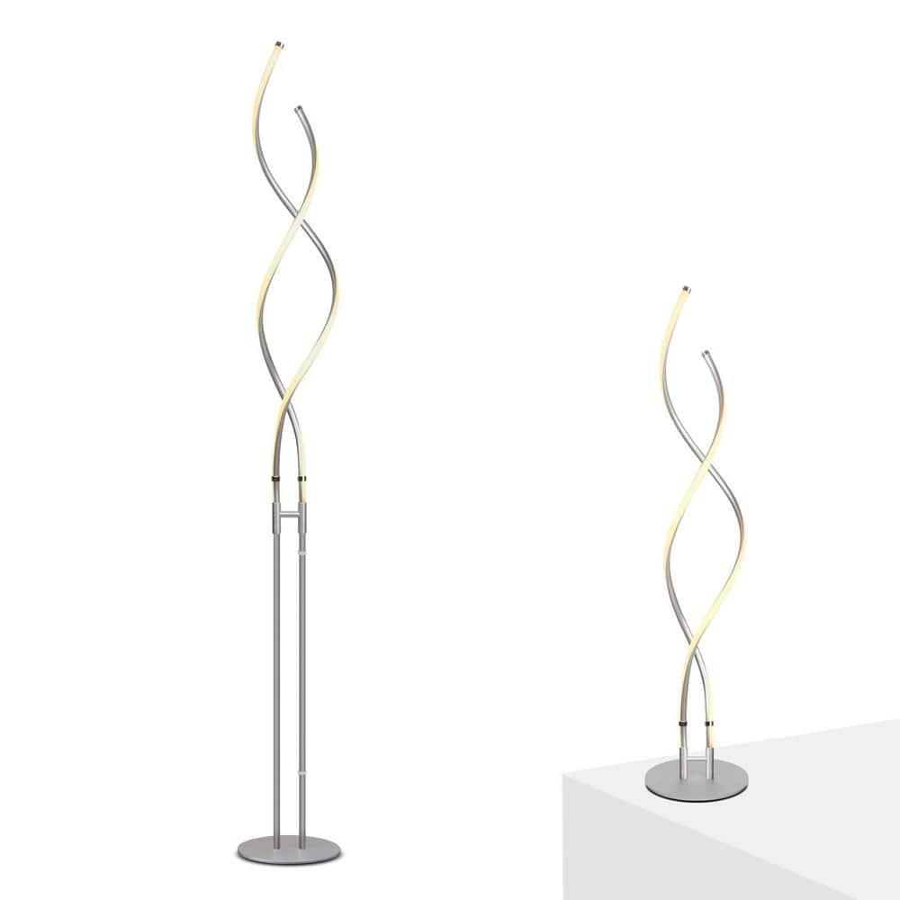 Brightech Embrace 60 in. Industrial 2-Light LED Energy Efficient Floor Lamp