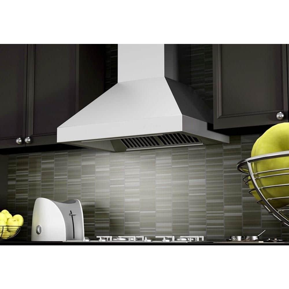 ZLINE ZLINE 36 in. Designer Series Satin Stainless Steel Convertible Vent Wall Mount Range Hood 8KBS-36