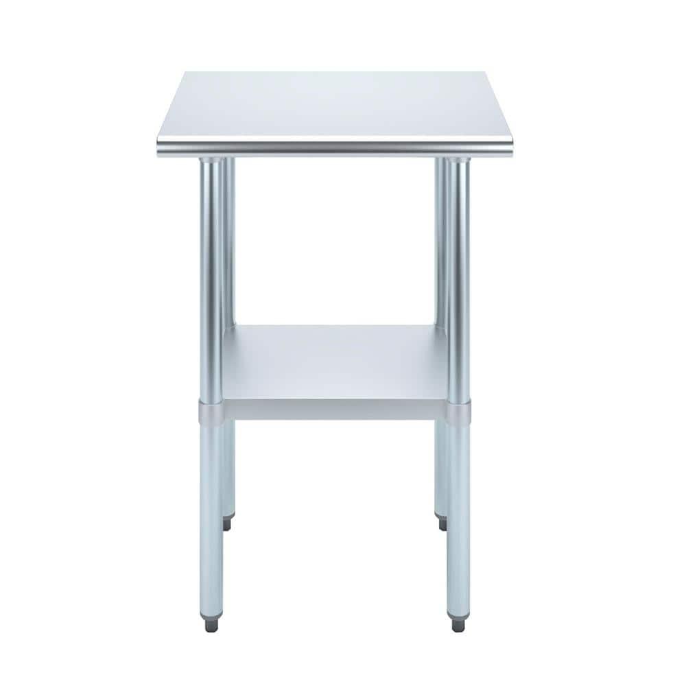 Stainless Steel Table with Undershelf. Metal Prep Table. NSF.
