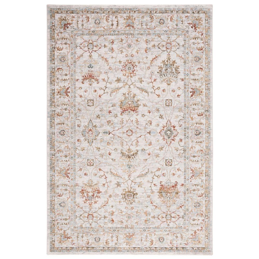 Hamilton HLT114 Power Loomed Area Rug - Ivory/Rust - 4'x6' - Safavieh.