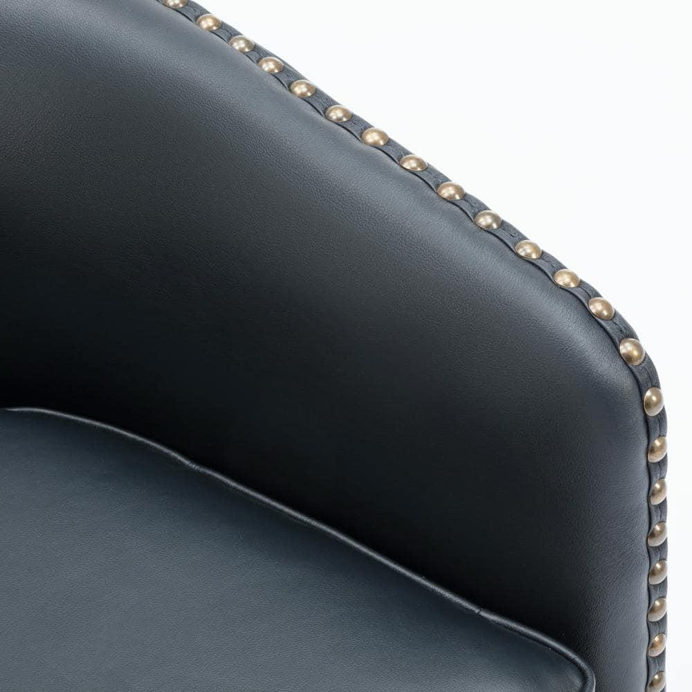 Comfort Pointe Tyler Swivel Arm Chair Midnight Blue: Upholstered, Nailhead Trim, Foam Filled, Wood Frame