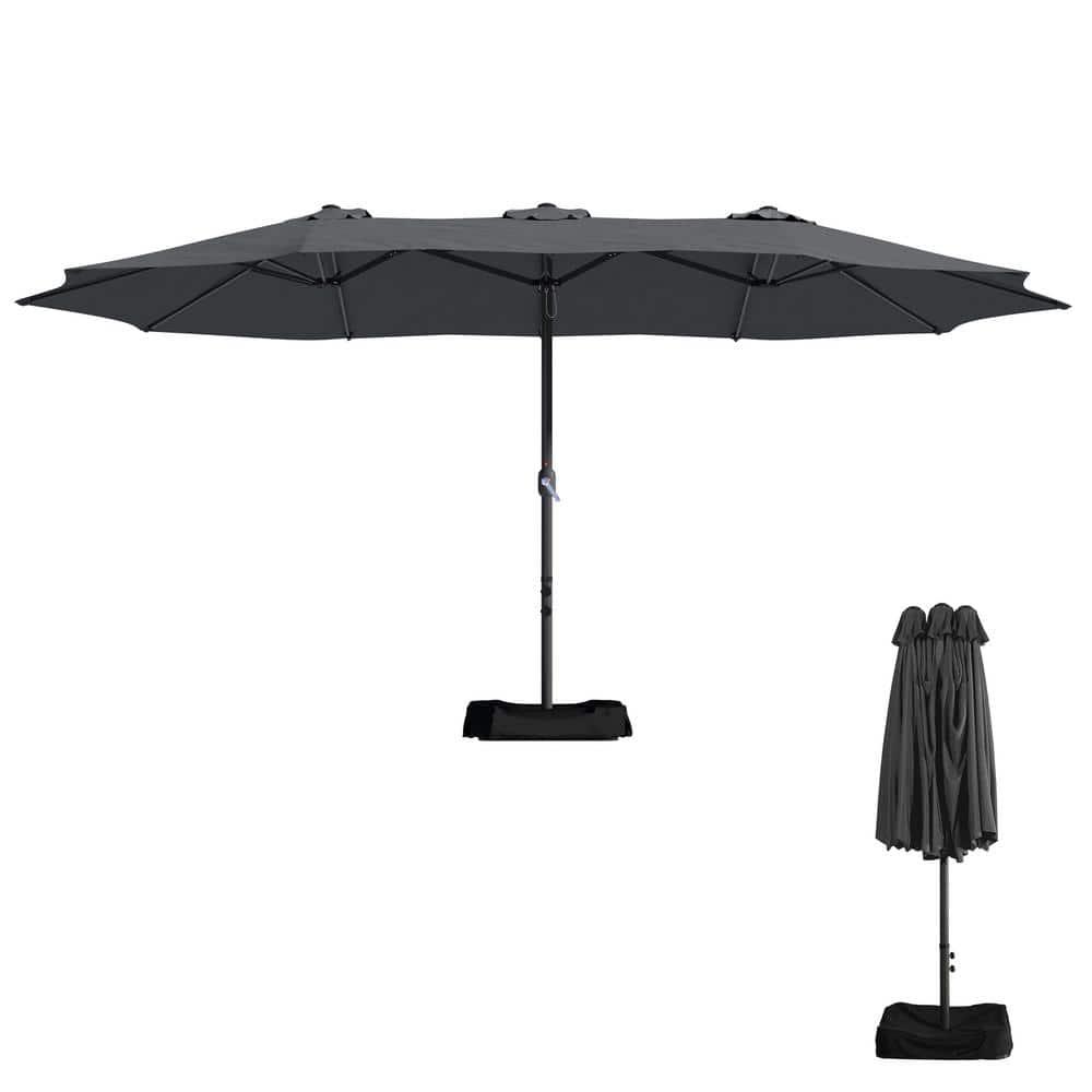 clihome 15 Ft Patio Market Umbrella with Base