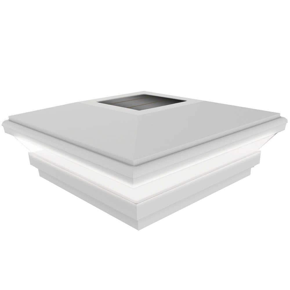 Barrette Outdoor Living 5 in. W x 5 in. D Contemporary Solar Post Top White