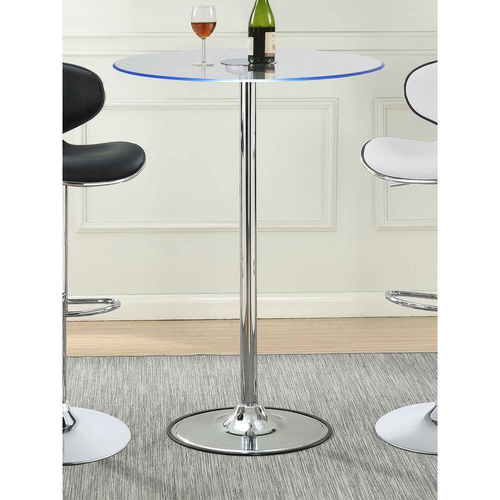 LED Bar Table Chrome and Clear