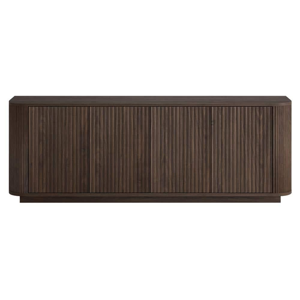 Evelyn&Zoe Canton Transitional TV Stand For TVs up to 75", Alder Brown