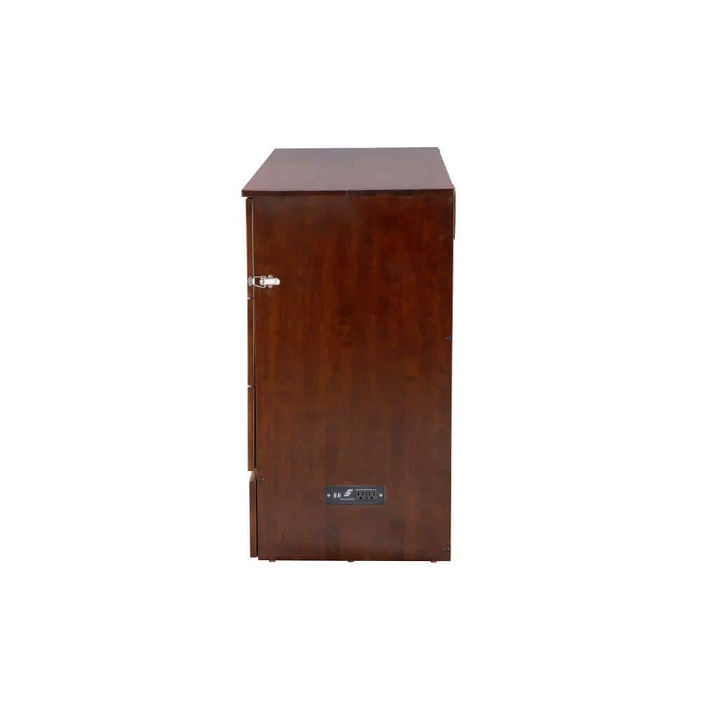 Queen Deerfield Murphy Bed Chest with Charging Station Walnut - AFI: Space-Saving Design, No Box Spring Needed