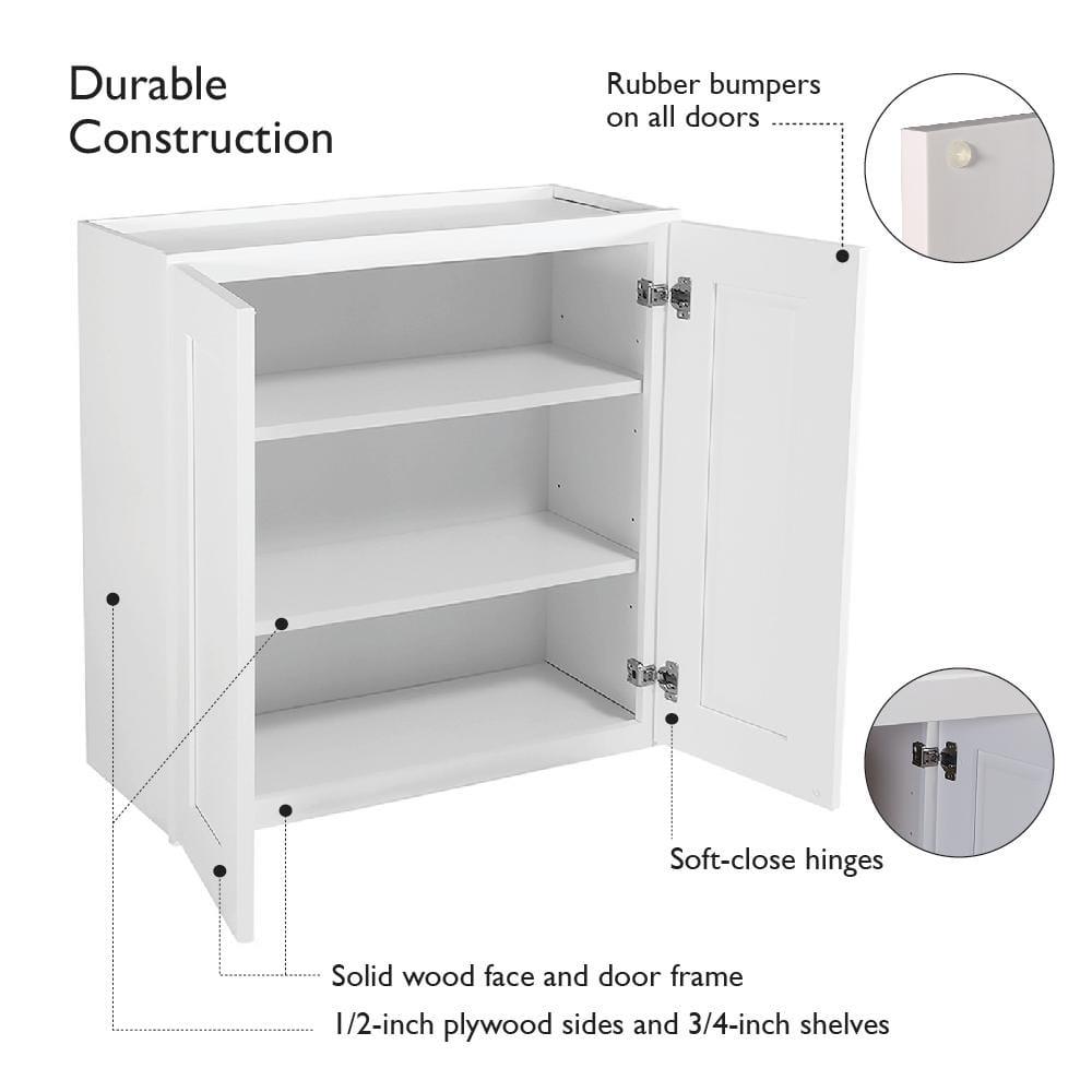 Design House Brookings Base Cabinet W3036 in White, 30-Inch by 12-inch by 36-inch