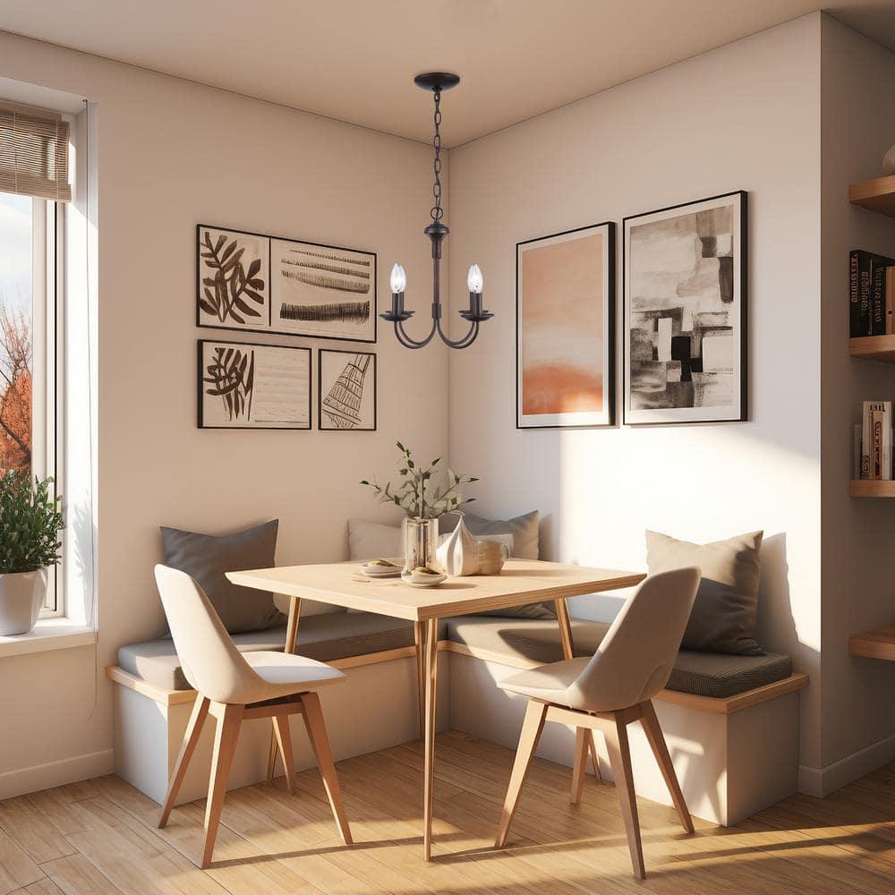 Lucid Lighting 4 -Light Oil-rubbed Bronze Transitional For Use in Bedrooms, Dining Rooms, Foyers, Kitchens, Living Rooms Chandelier