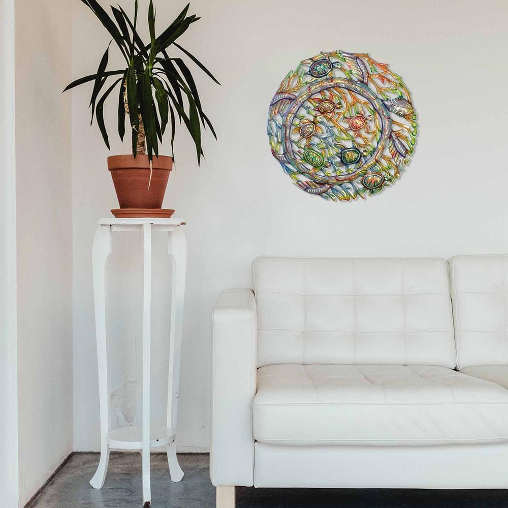 Sea Turtle Metal Wall Art Croix des Bouquets