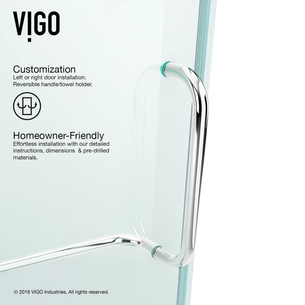 Pirouette 30-36" W x 72" H Pivot Frameless Shower Door with 3/8" Clear Glass