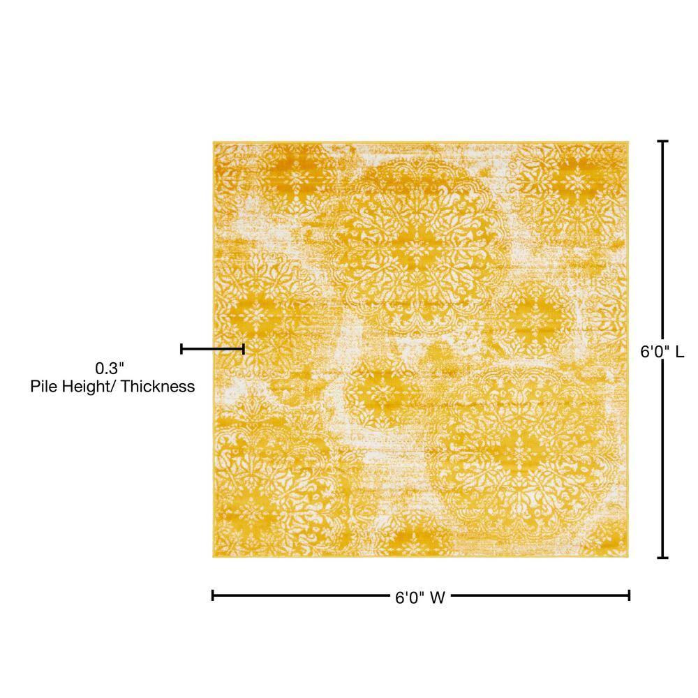 Unique Loom 6' 0 x 6' 0 Sofia Grand Yellow Area Rug