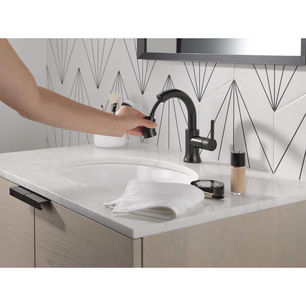Trinsic Single Hole Pull Out Sprayer Bathroom Faucet, Single Handle Bathroom Sink Faucet