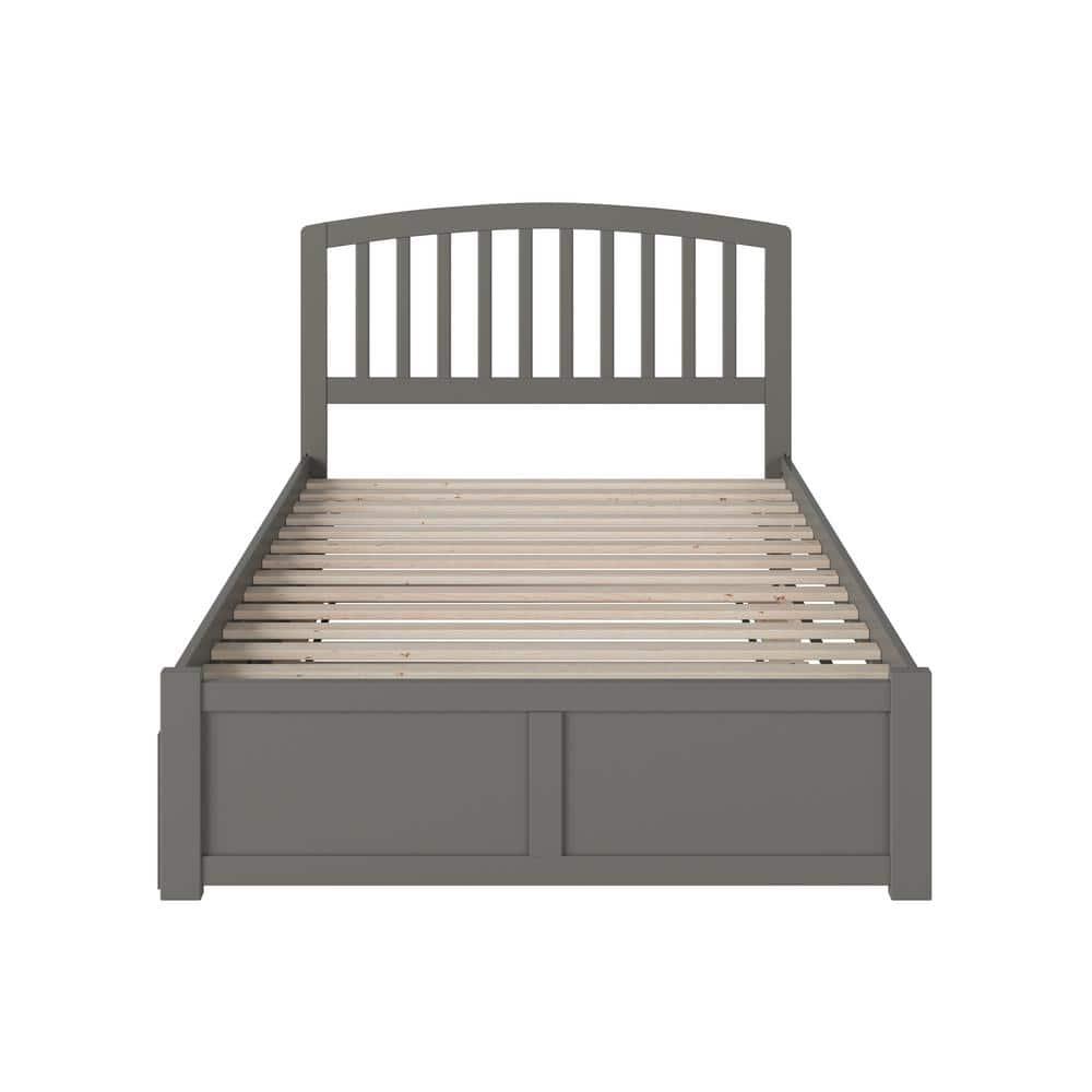 Cama Richmond con Plataforma Completa, Pie de Panel Plano y Cama Nido Urbana de Tamaño Completo en Gris