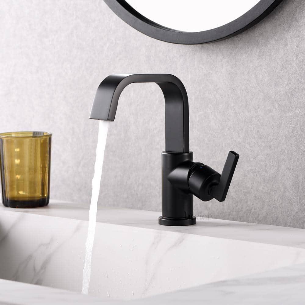 Single Hole Bathroom Faucet with Drain Assembly