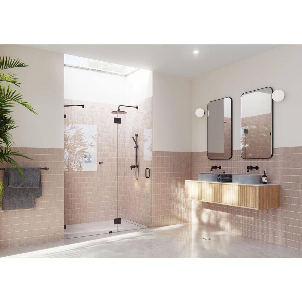 Glass Warehouse Halo 55.25 in. x 78 in. Frameless Glass Hinge Shower Door GW-GH-55-25-ORB