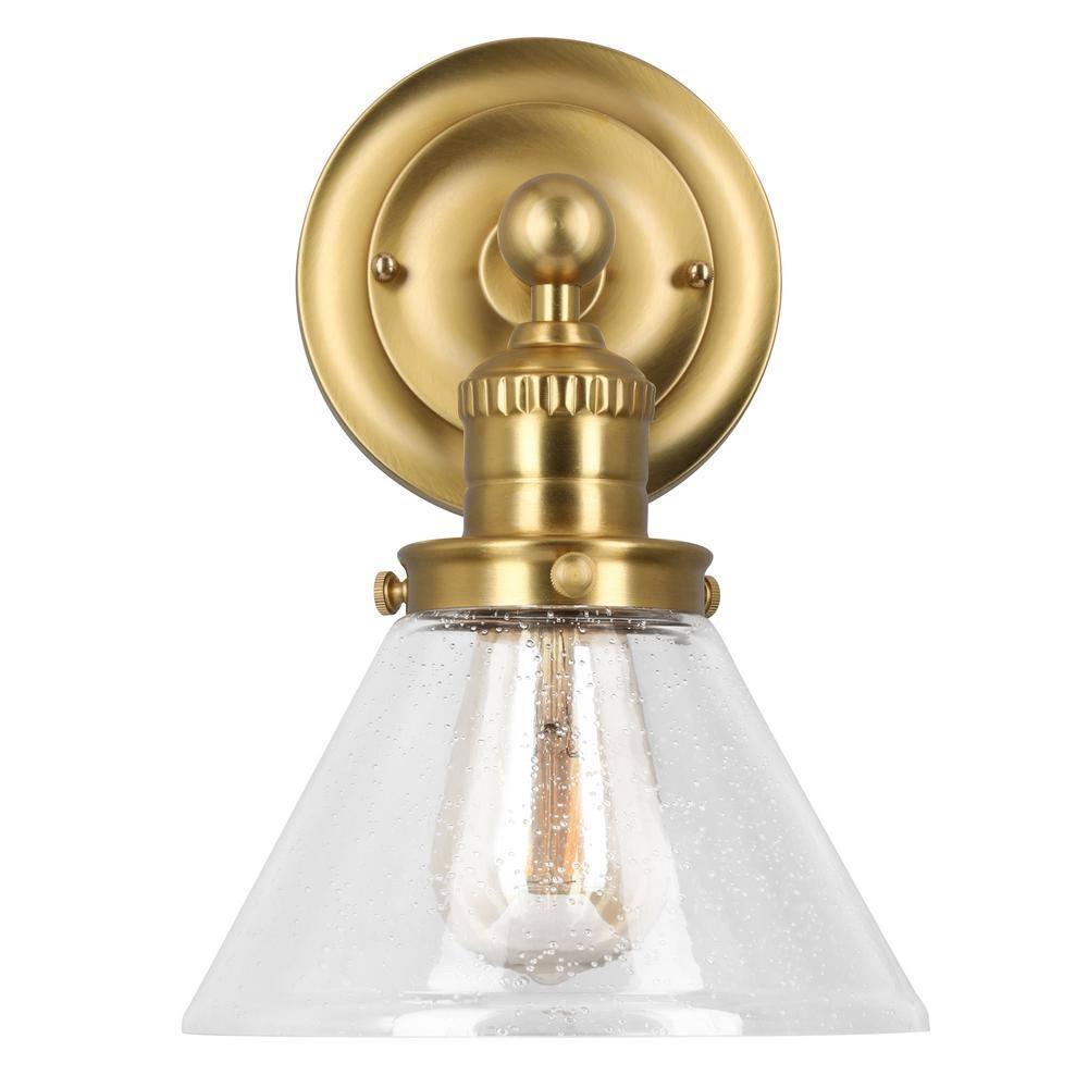 Design House  Augustin Wall Light in Satin Gold