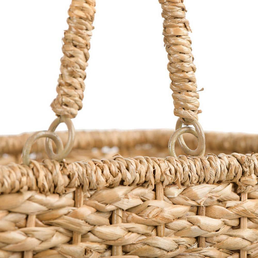 Creative Co-Op Woven & Natural Bangkuan Rope Stair Basket with Handles