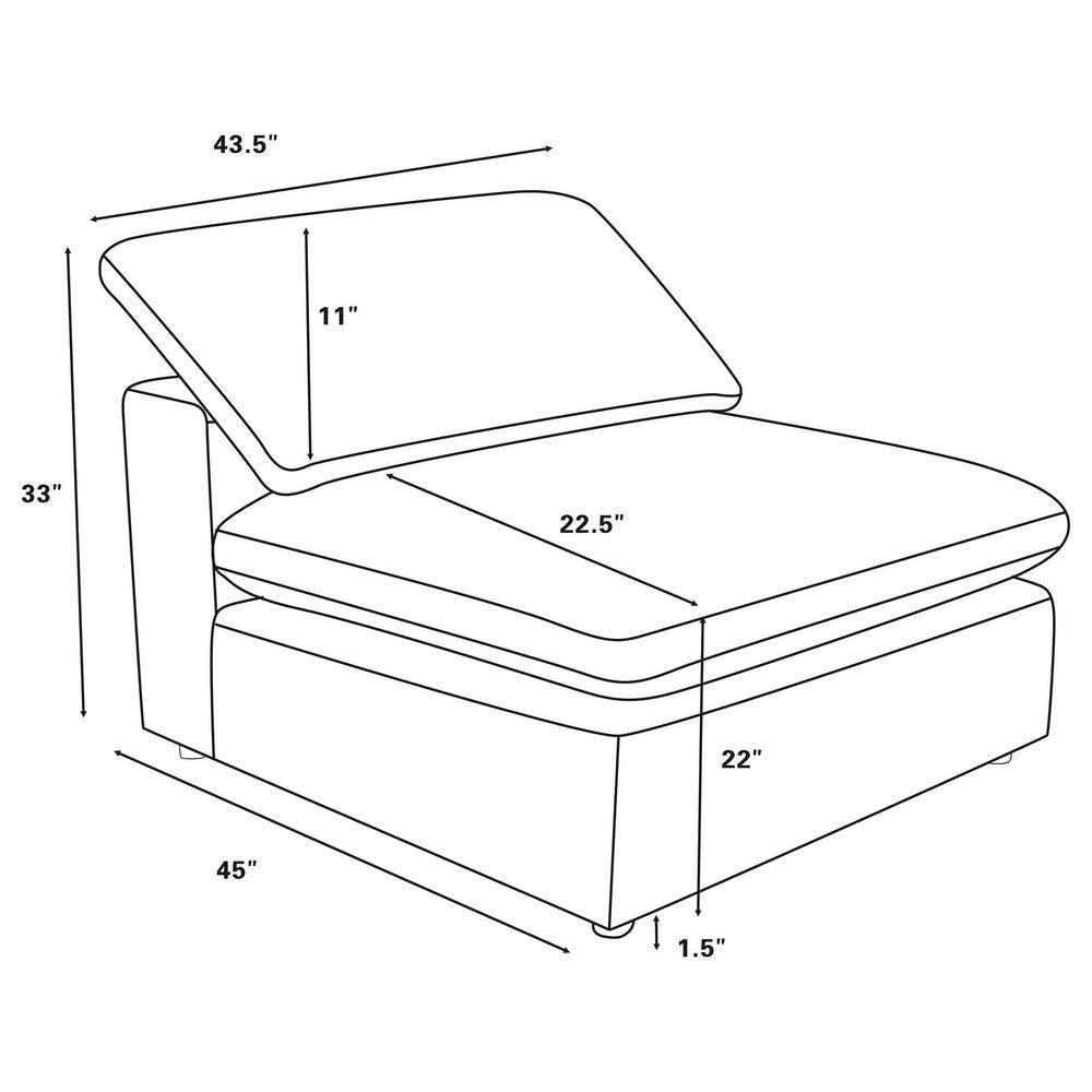 Coaster Raleigh Boucle Fabric Upholstered Armless Chair Ivory