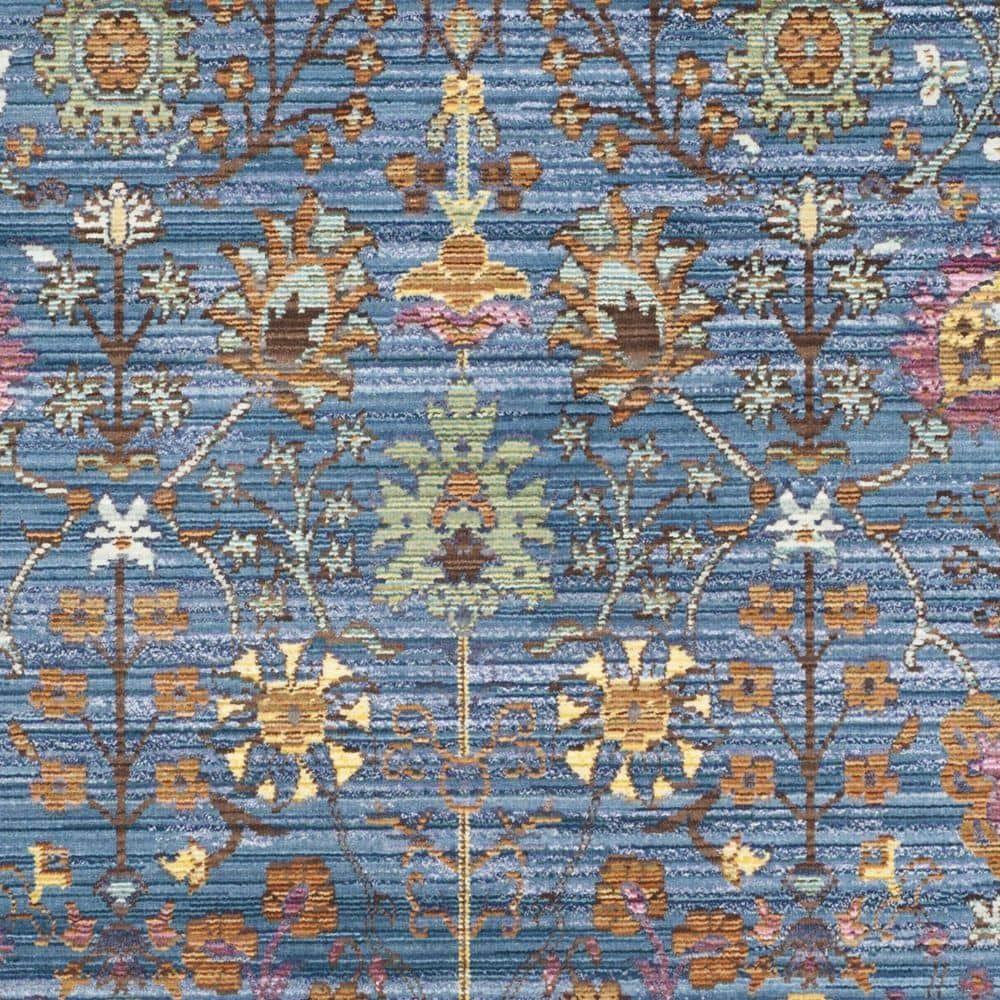 Valencia VAL108 Power Loomed Indoor Area Rug - Blue/Multi - 4'x6' - Safavieh