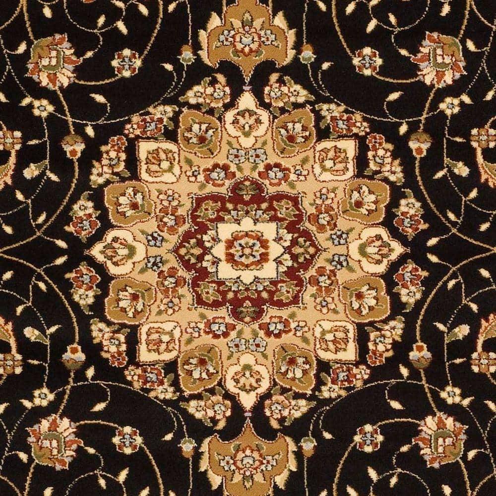 Lyndhurst LNH329 Power Loomed Area Rug - Black/Ivory - 4'x6' - Safavieh