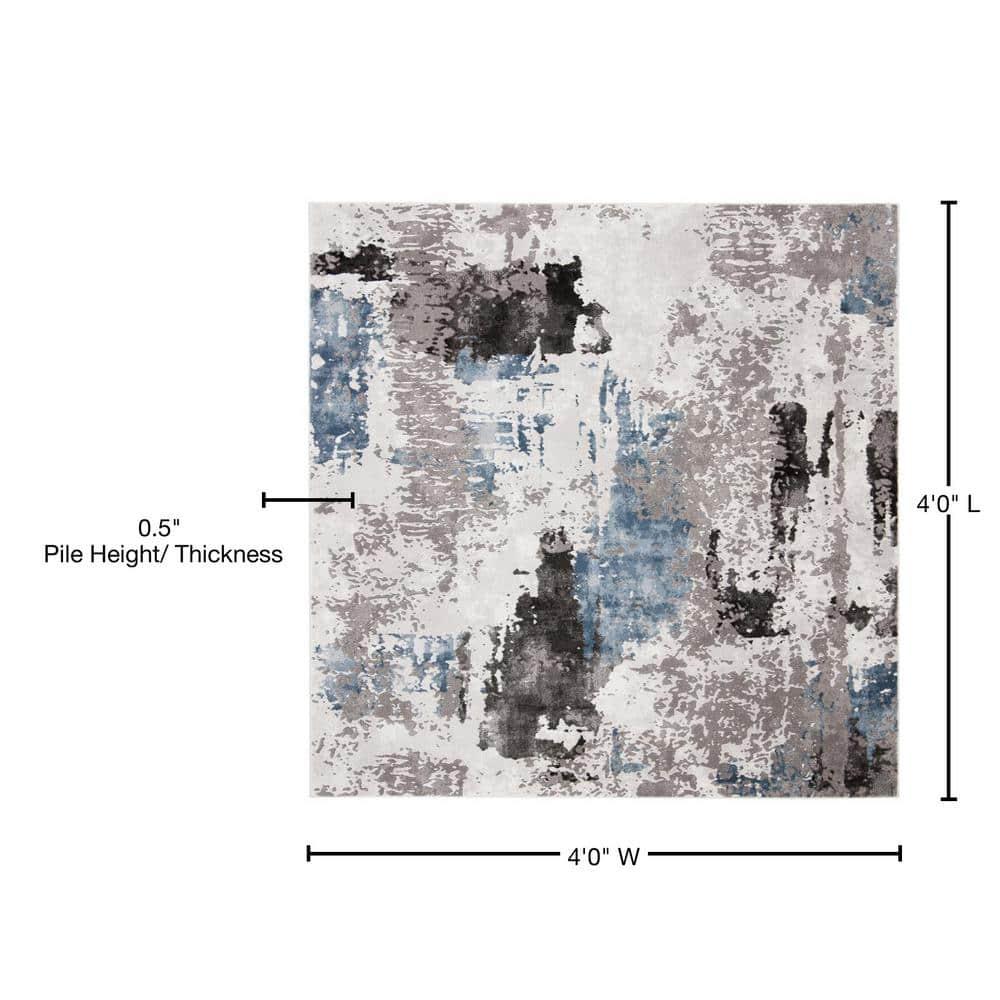 Craft CFT820 Loomed Indoor Area Rug - Grey/Blue - 4'x4' - Safavieh