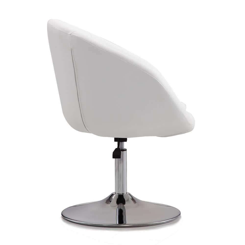 Faux Leather Swivel Barrel Chair