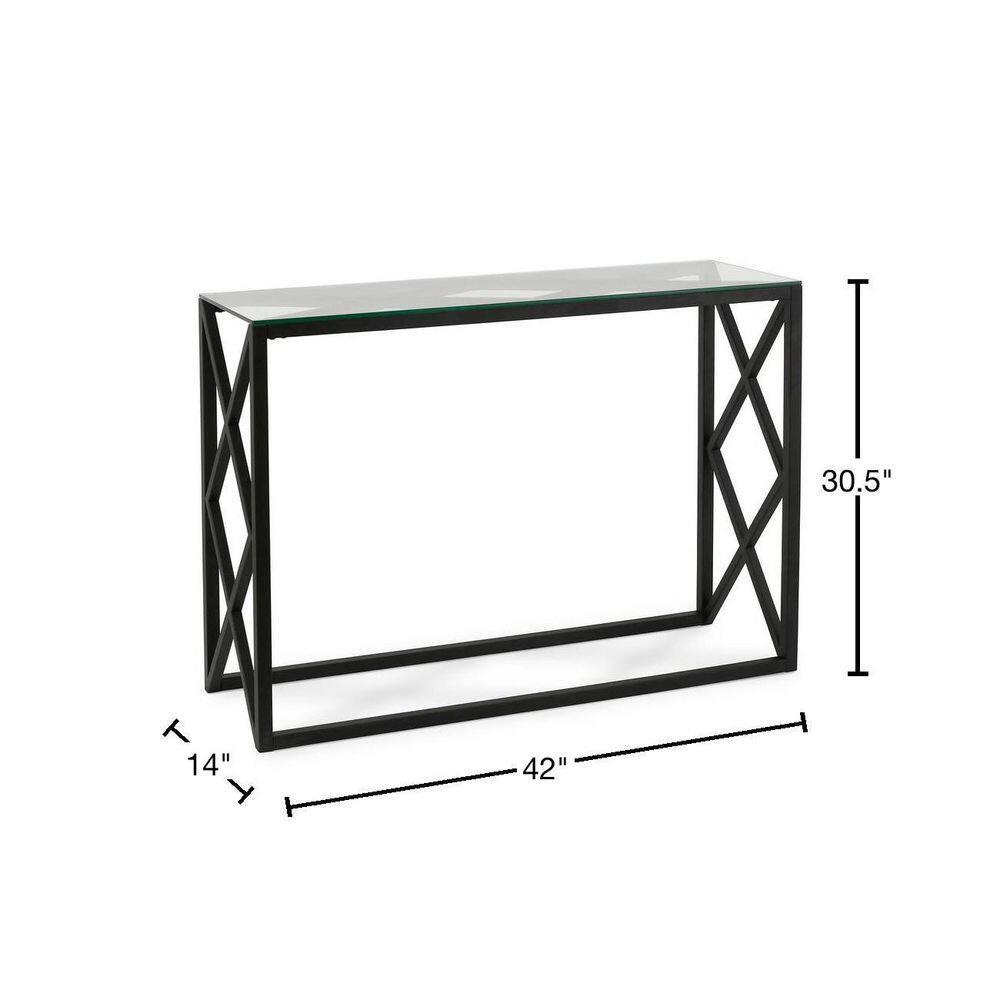 Evelyn&Zoe Dixon 42" Wide Rectangular Console Table, Blackened Bronze
