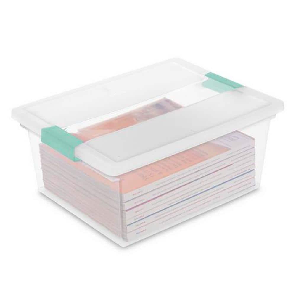 Sterilite Sterilite Plastic Stackable Storage Bin w/Clear Latch Lid (Set of 6)