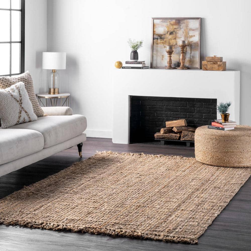 nuLOOM Daniela Chunky Jute Natural 4' x 6' Farmhouse Area Rug