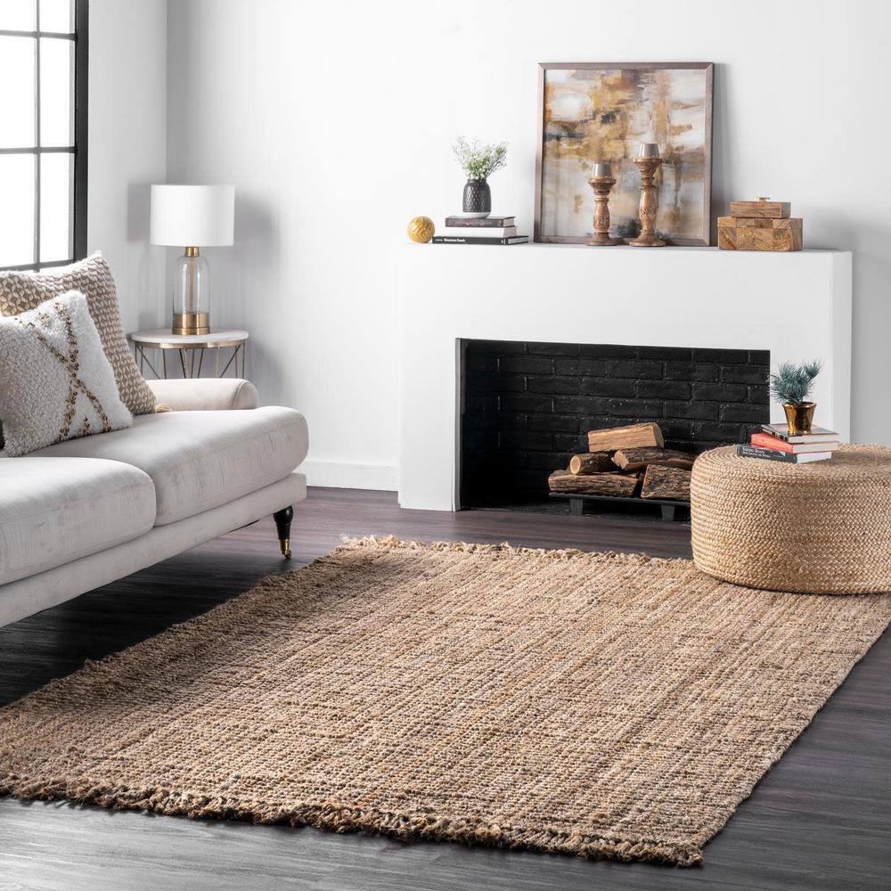 nuLOOM Daniela Chunky Jute Natural 6' x 9' Farmhouse Area Rug