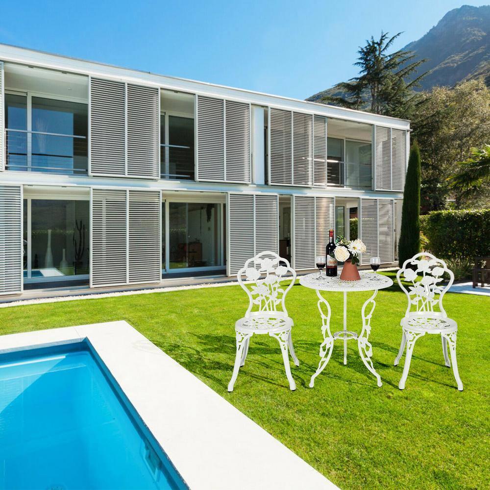 SunnyDaze Decor 2 - Person Metal Patio Dining Set with Round Table