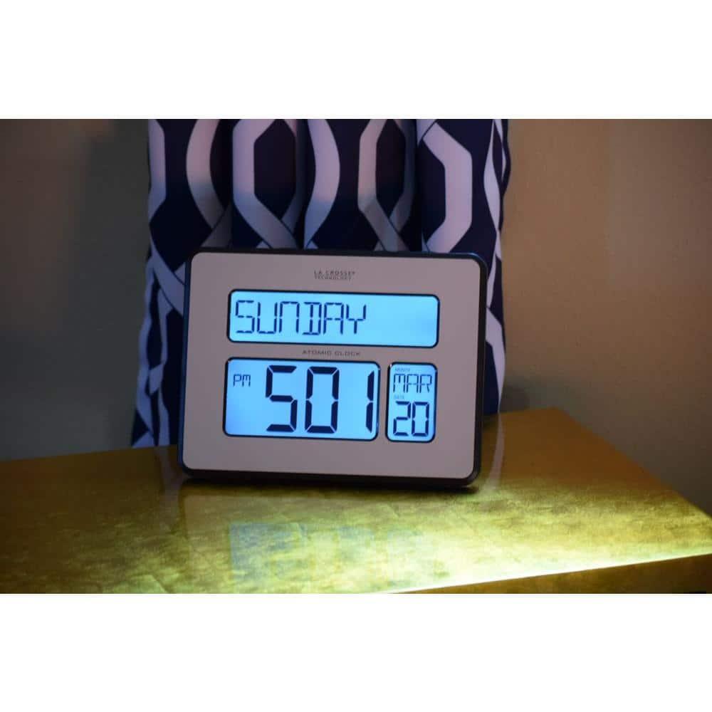 La Crosse Technology Backlight Atomic Full Calendar Clock with Extra-Large Digits, 513-1419BL-INT