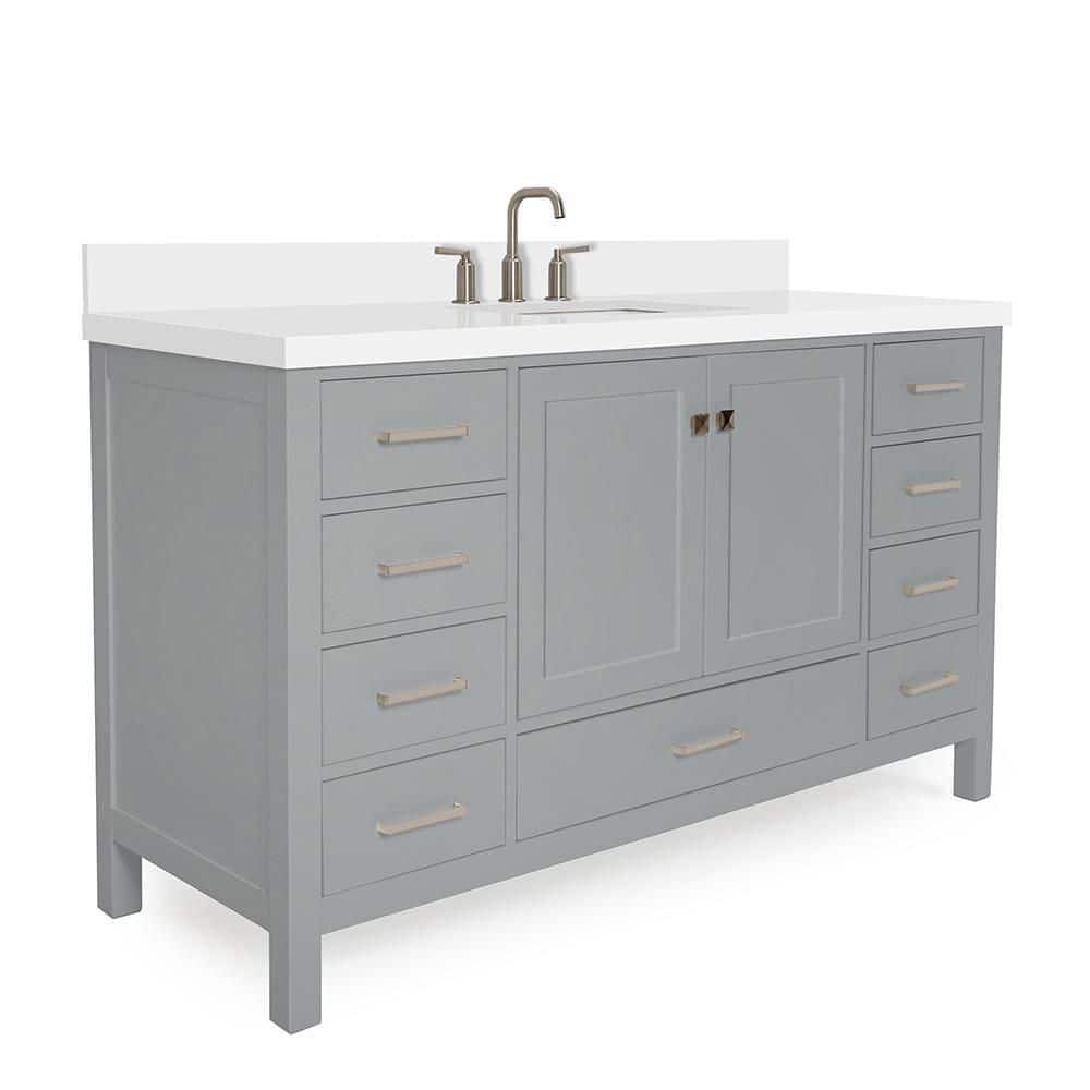 Cambridge 60'' Single Bathroom Vanity with Carrara Marble Top
