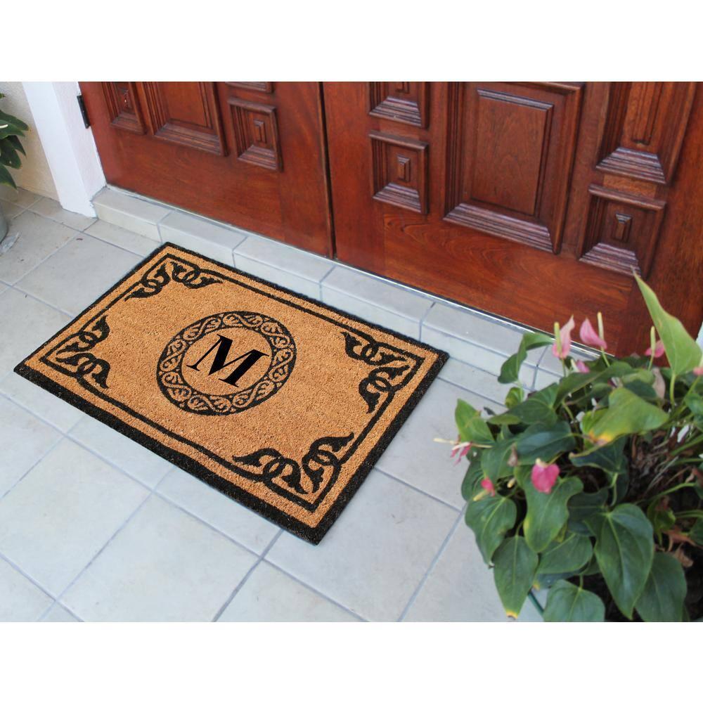 A1HC First Impression Hand Crafted by Artisans Geneva Monogrammed Entry Doormat, 24"X39" M