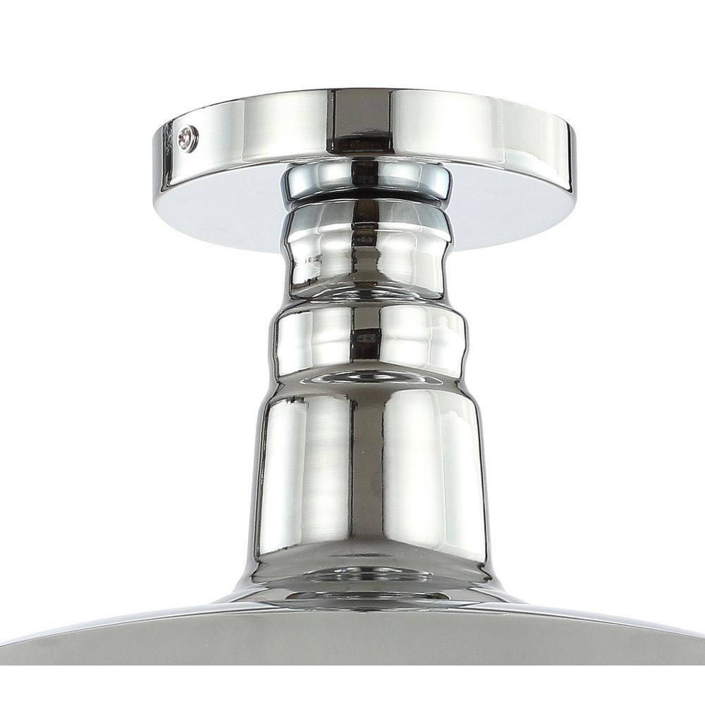 JONATHAN Y JYL9516B Cassidy 14" Metal LED Semi-Flush Mount, 2700K, Farmhouse, Rustic, Industrial, Coastal, Cottage, Transitional, Scandinavian, Dining Room, Kitchen, Foyer, Hallway, Chrome