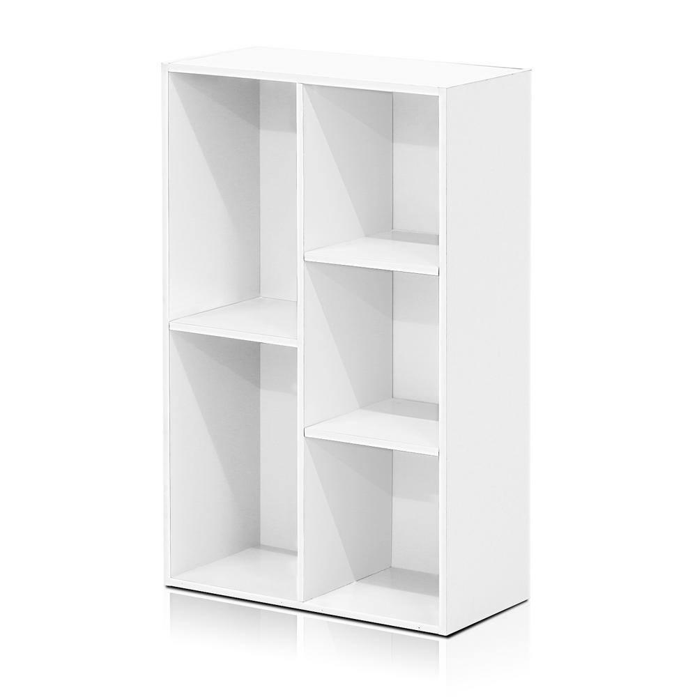 31" 5-Cube Geometric Decorative Bookshelf with Anti-Toppling Reversible Open Bookshelf Storage Organizer for Study&Office