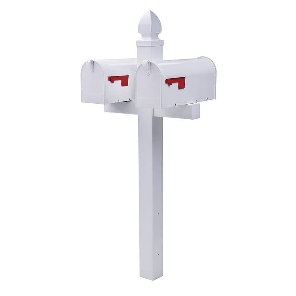 Gibraltar Mailboxes Whitley 57 in. White PVC Mailbox Post