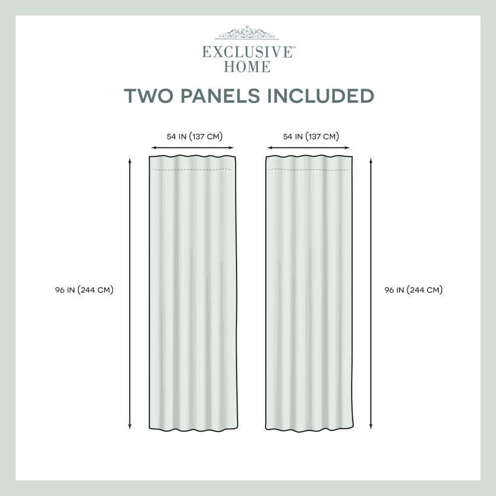 96"x54" Wilshire Back Tab Sheer Window Curtain Panels White - Exclusive Home: Polyester, Botanical Pattern, 2 Panels