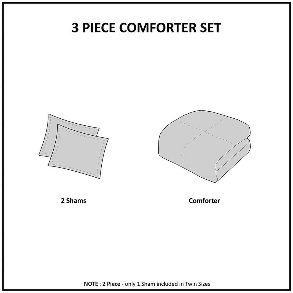 Mila 3 Piece Cotton Comforter Set with Chenille Tufting